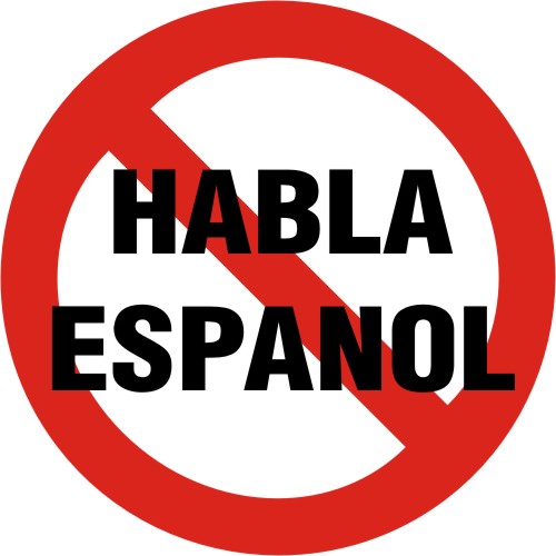 4 X NO HABLA ESPANOL WE DON'T SPEAK SPANISH HELMET STICKER DECAL 2180