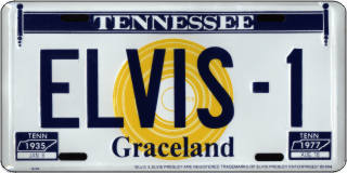 ELVIS PRESLEY METAL LICENSE PLATE AUTO TAG NUMBER #2723